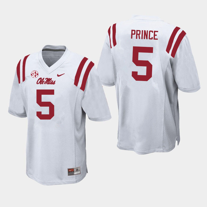 Deantre Prince Ole Miss Rebels NCAA Men's White #5 Stitched Limited College Football Jersey NCM1758SX
